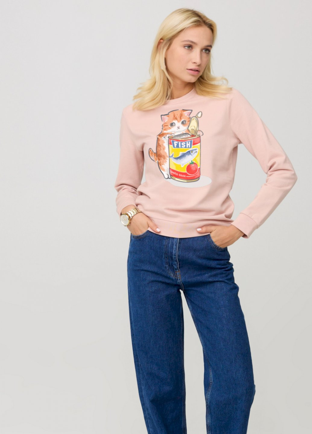 Бежевый свитшот женский basic /no flis/ YAPPI рисунок (252259456)