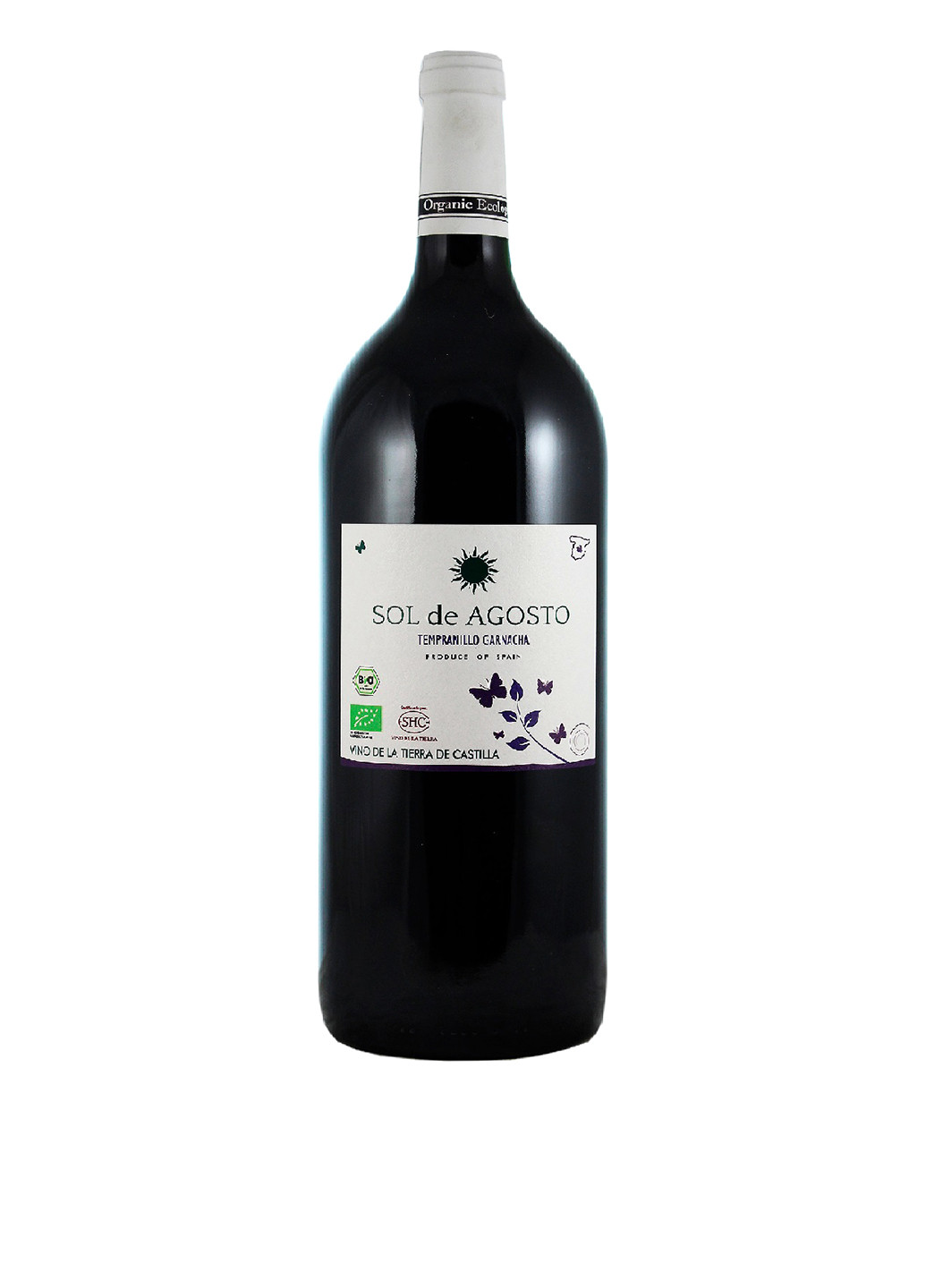Вино органическое красное сухое Tempranillo Garnacha 2016 La Tierra de Castilla, 1,5 л Sol De Agosto (98138285)