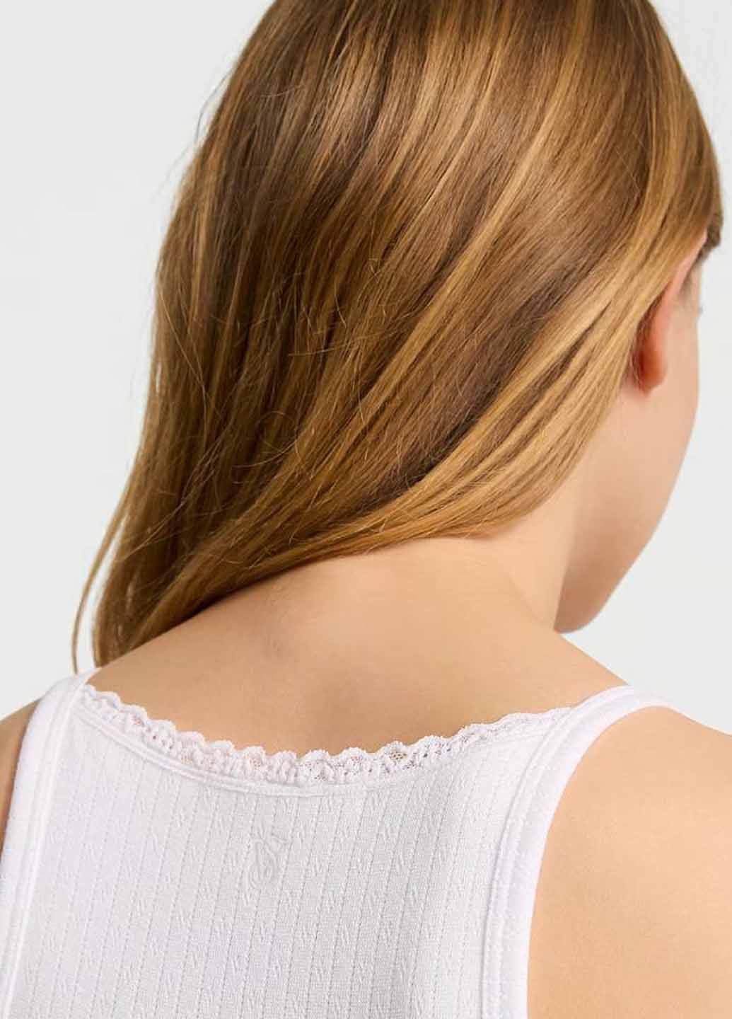 Білий домашній сукня силуетна, сукня-комбінація Victoria's Secret з логотипом