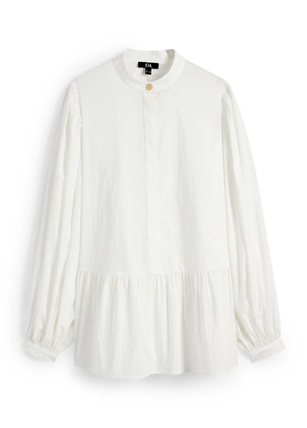 Біла блуза з баскою C&A