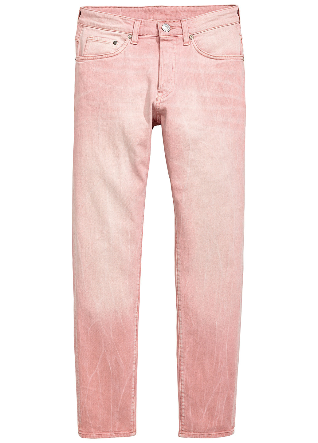 Бледно-розовые демисезонные зауженные джинсы H&M