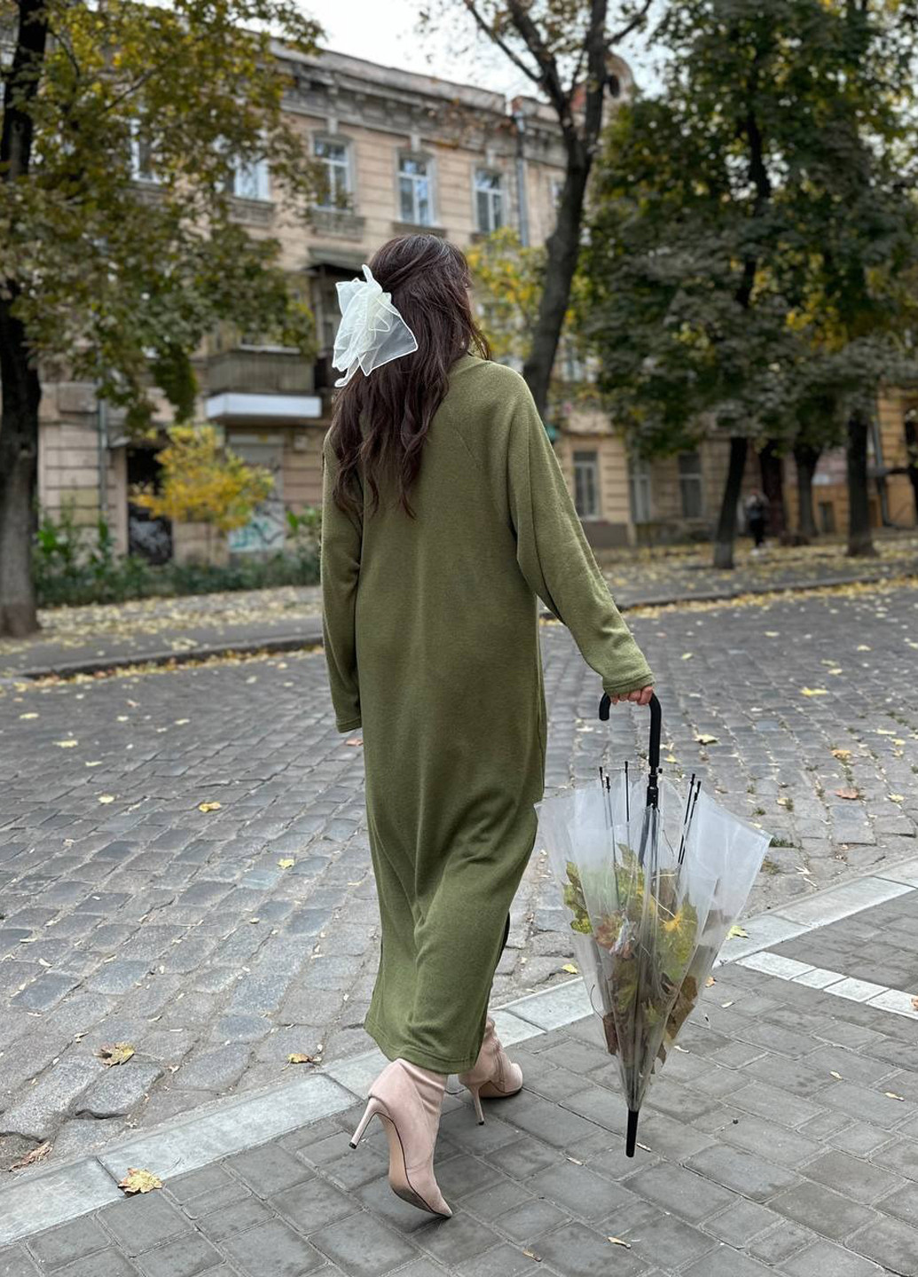 Оливкова (хакі) кежуал сукня сукня-водолазка No Brand однотонна