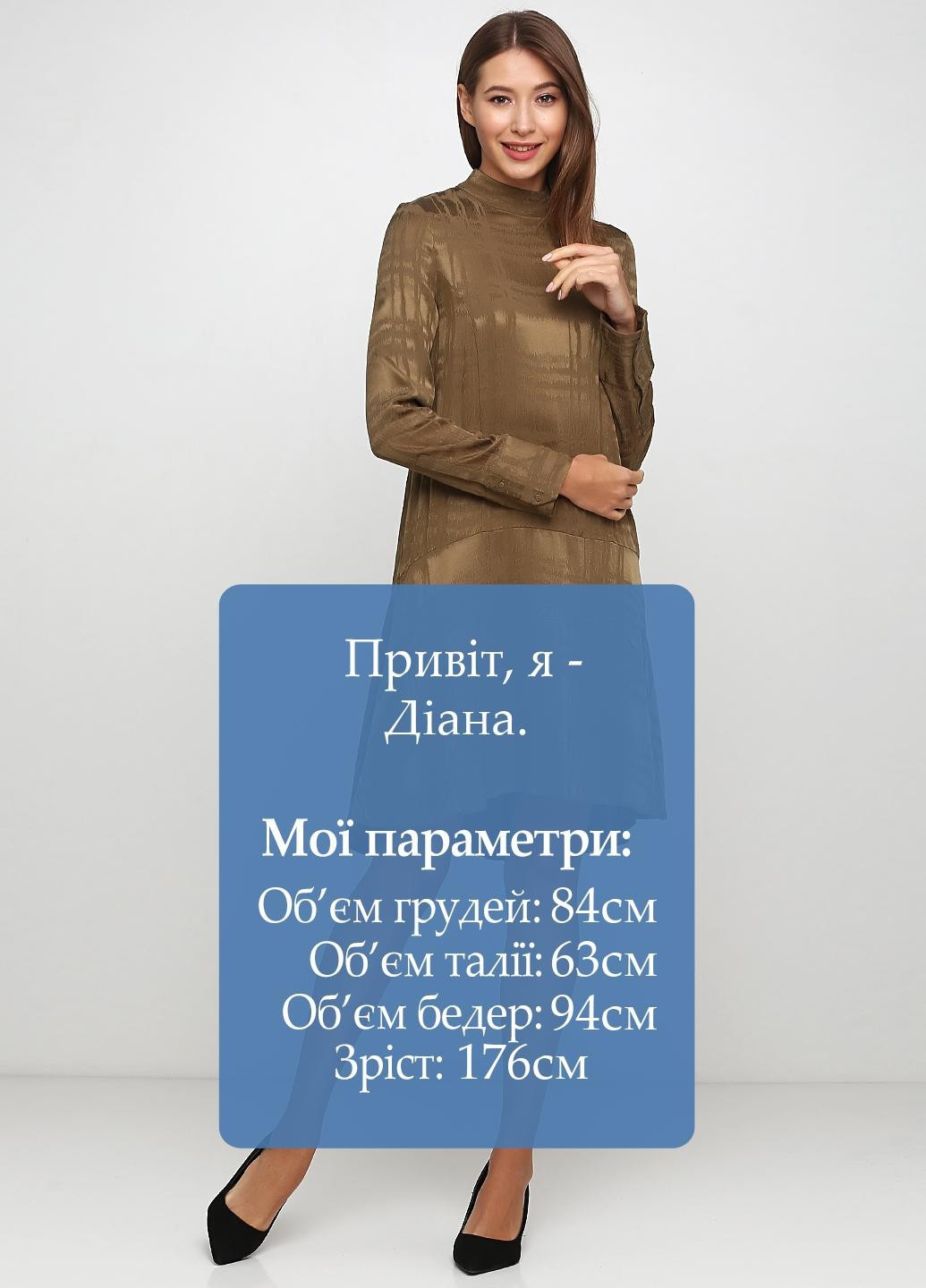 Кавова кежуал сукня кльош, а-силует H&M в клітинку