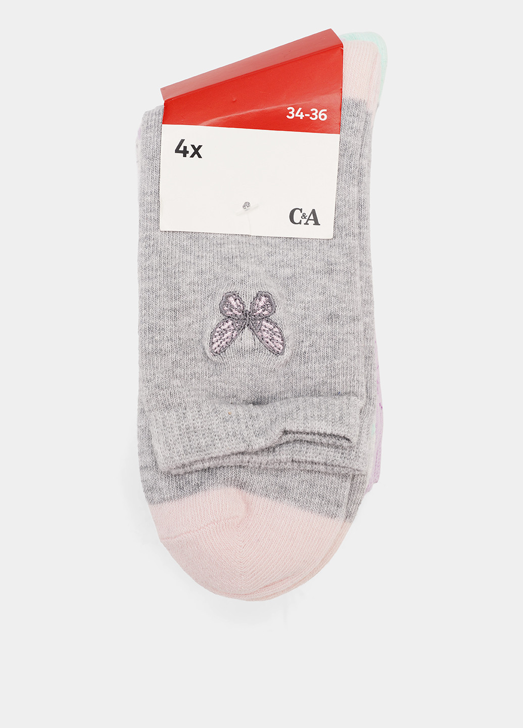 Комбинированные носки (4 пары) C&A бабочки (334008527)