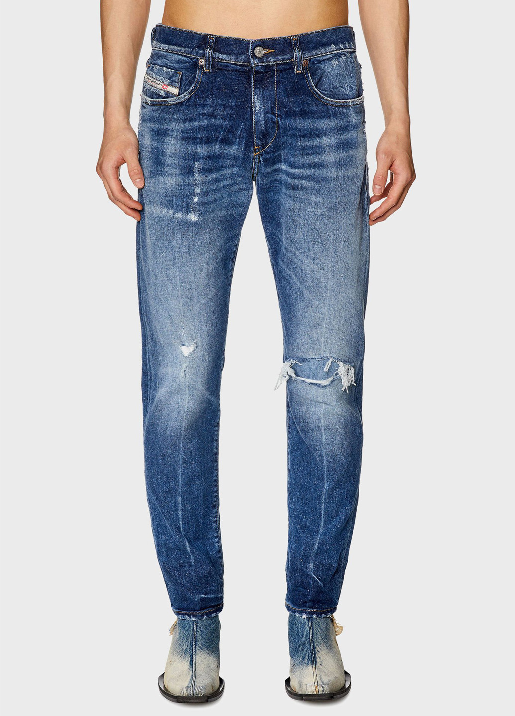 Синие демисезонные регюлар фит, прямые джинсы Diesel