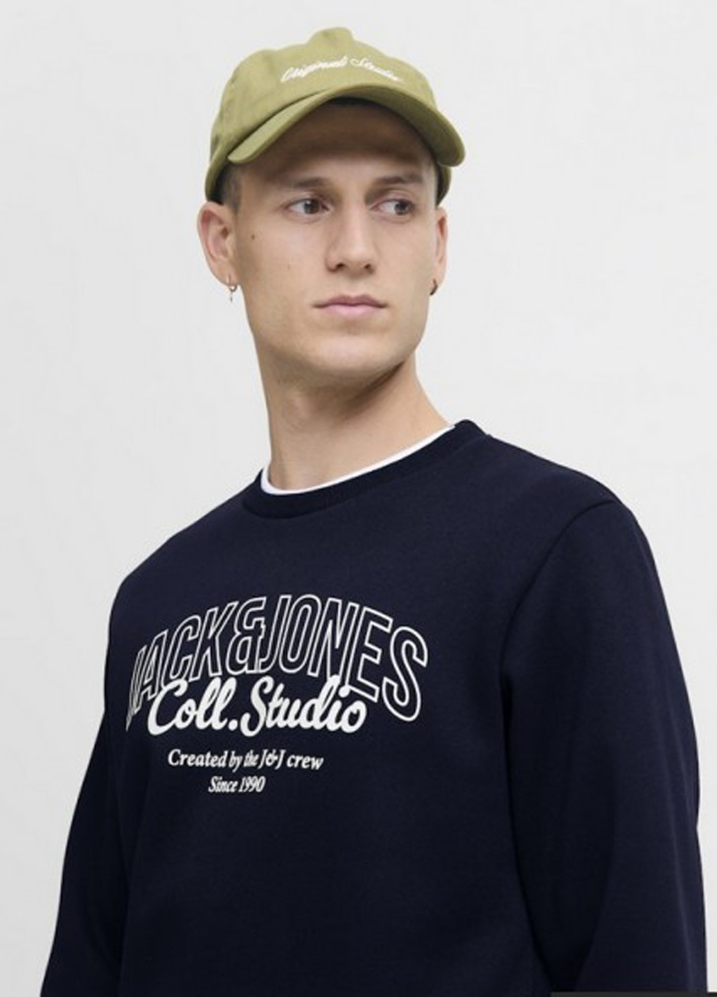 Темно-синий свитшот Jack & Jones логотип без декора (364663393)