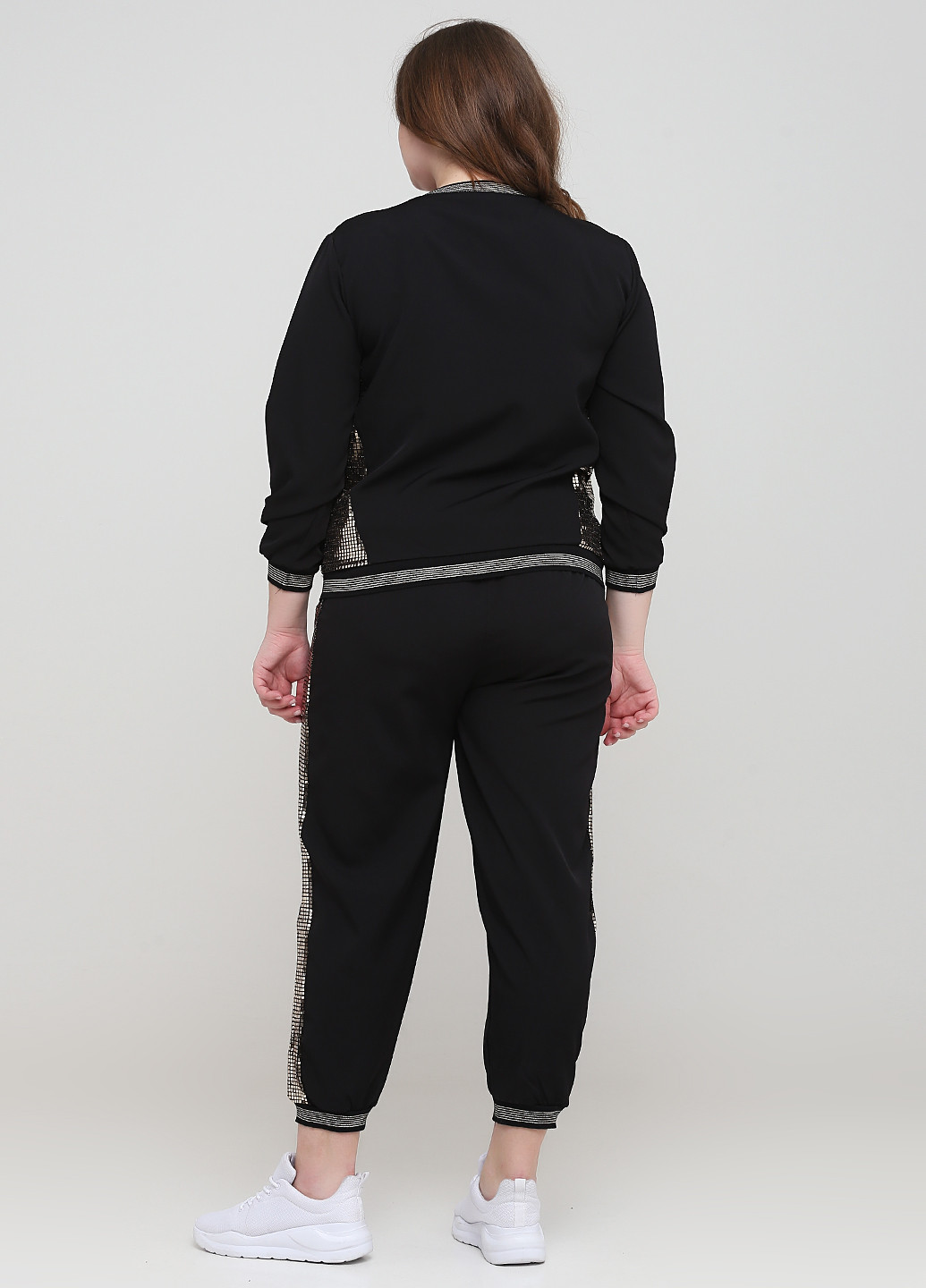 Костюм (світшот, брюки) F.X Missony брючний однотонний чорний кежуал віскоза, бавовна, модал, трикотаж