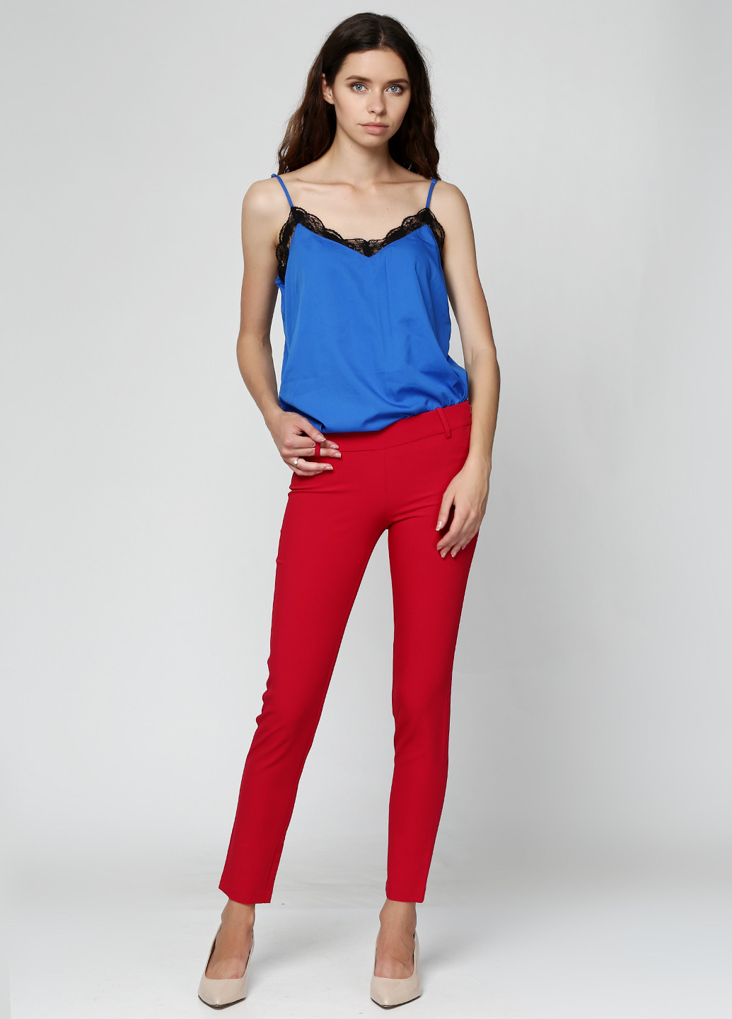 Красные кэжуал демисезонные брюки United Colors of Benetton