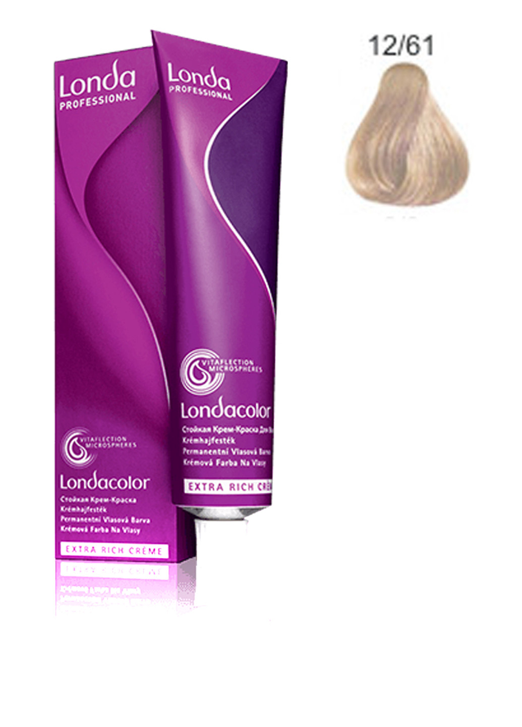 Стійка крем-фарба для волосся 12/61 - Фиолетово-попелястий спеціальний блондин 60 мл Londa Professional (83215294)