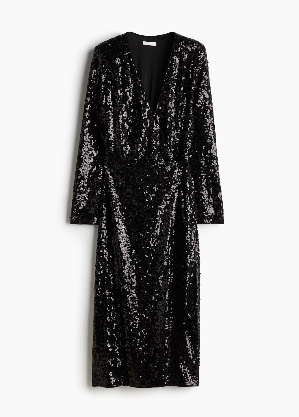 Чорна вечірня сукня на запах H&M однотонна