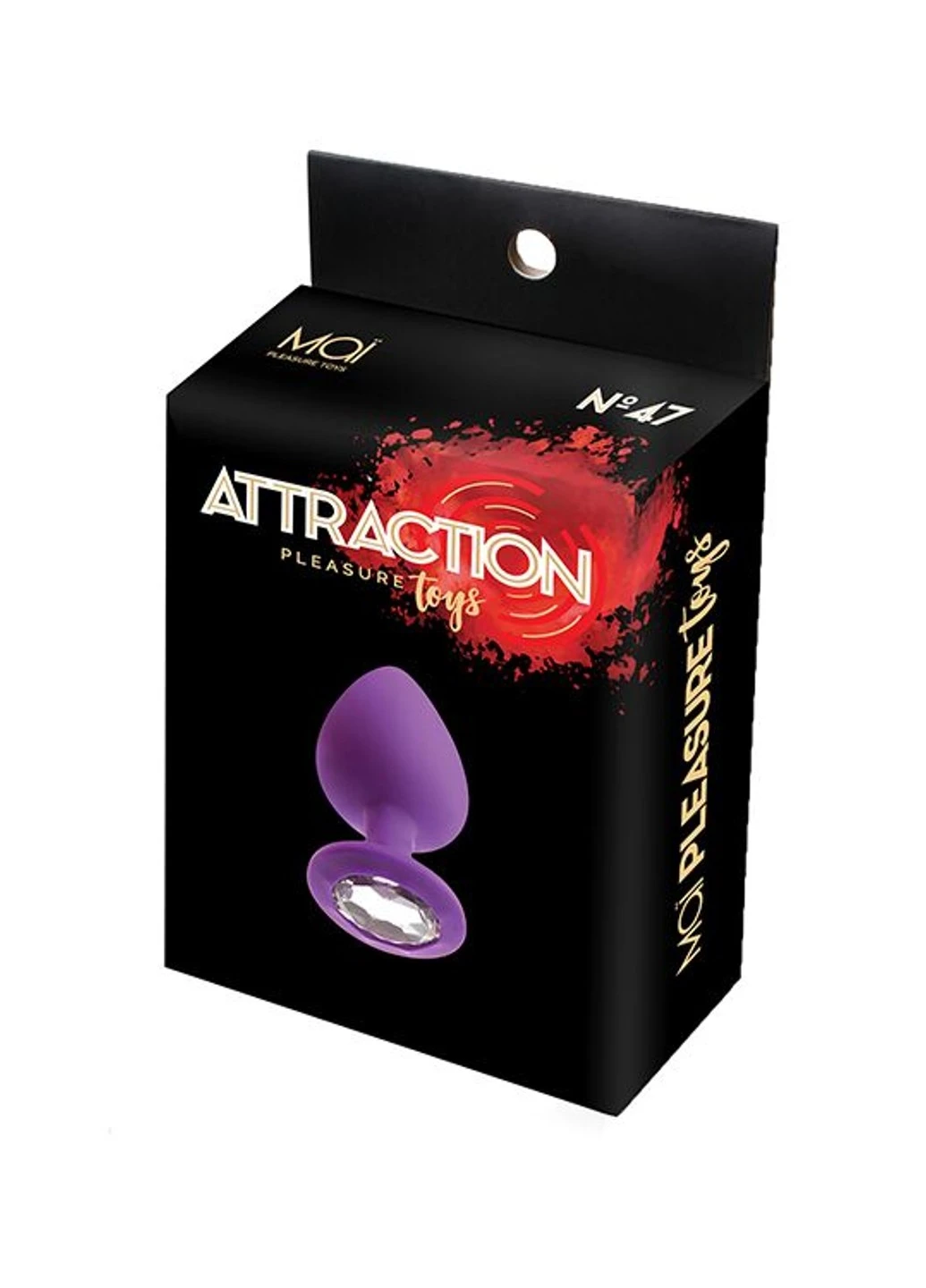 Анальная пробка с кристаллом Attraction Toys №48 Purple, длина 8,2см, диаметр 3,5см MAI (254953837)