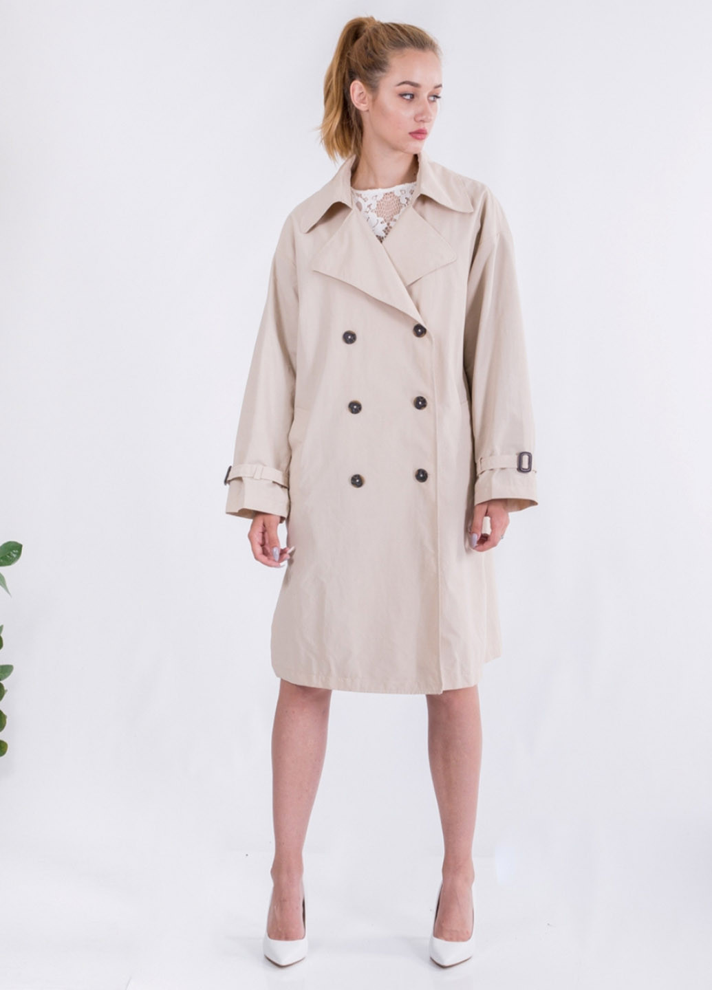 Плащ Only тренчкот на гудзиках демісезон (253374575)