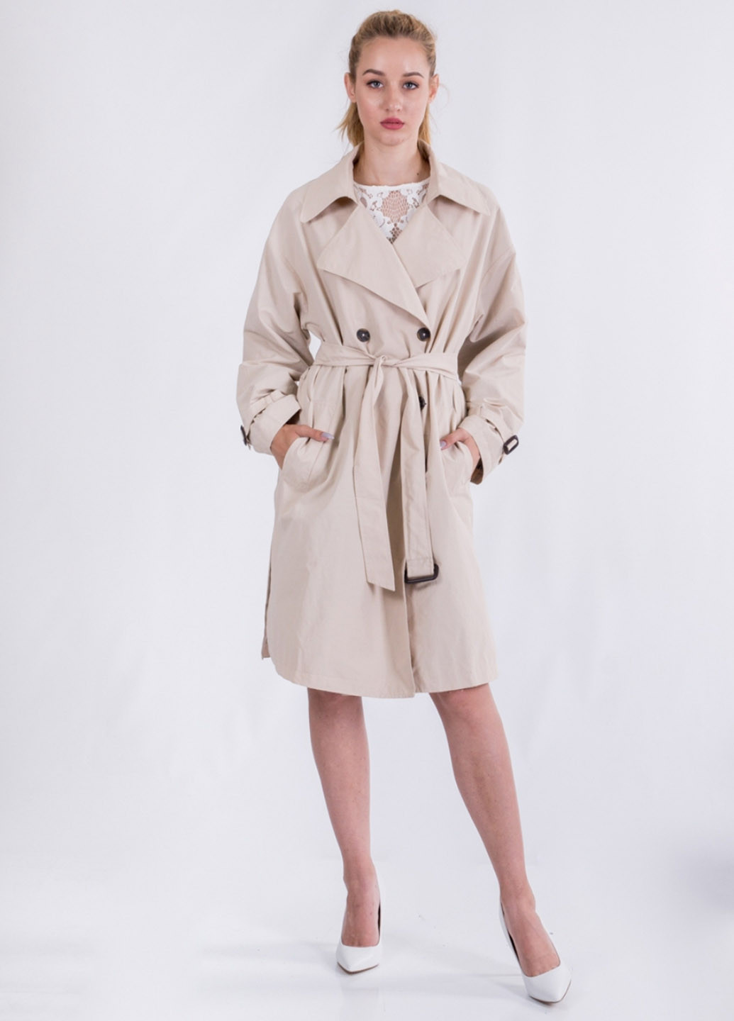 Плащ Only тренчкот на гудзиках демісезон (253374575)