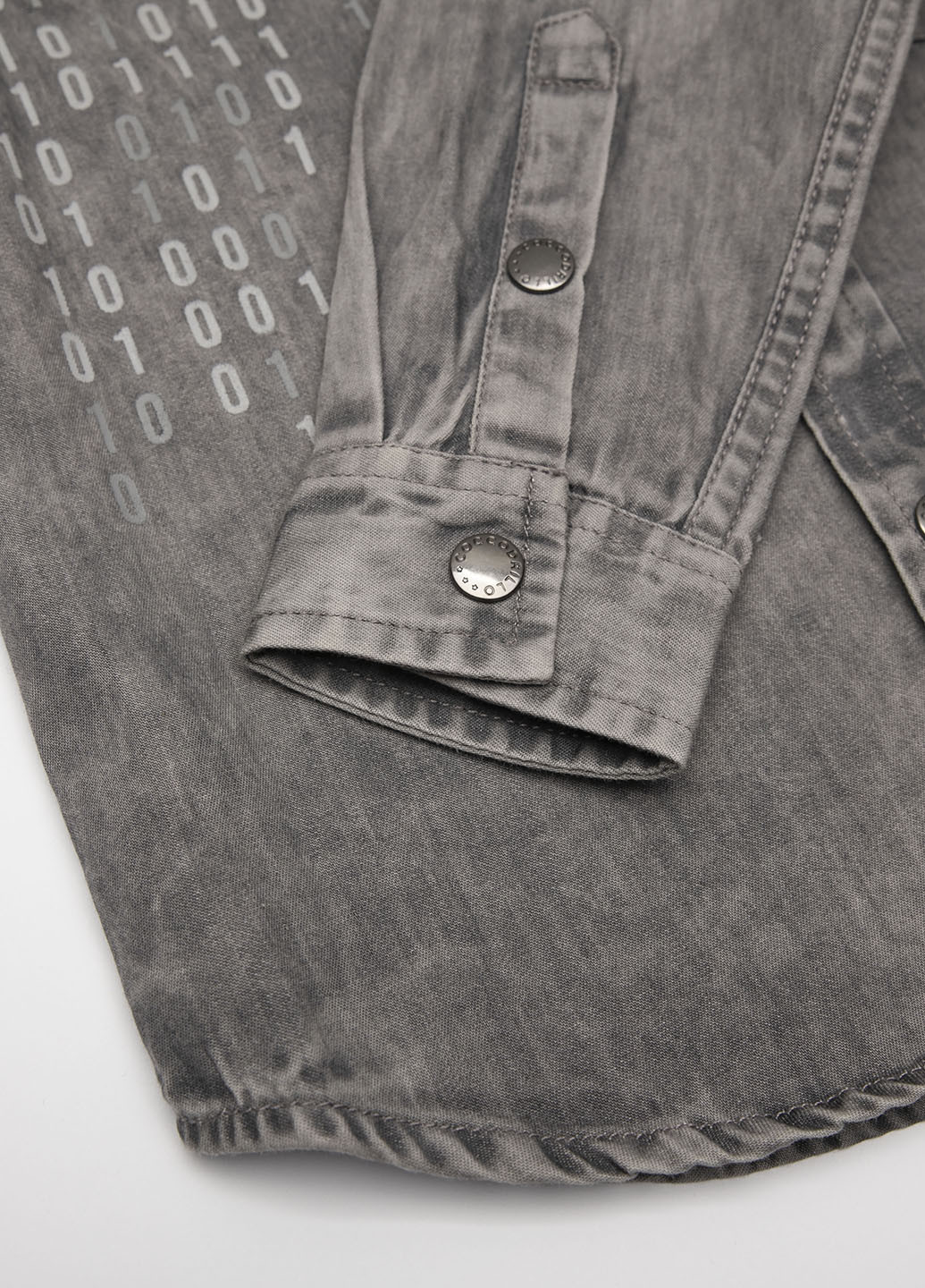Темно-серая джинсовая рубашка с надписями Coccodrillo