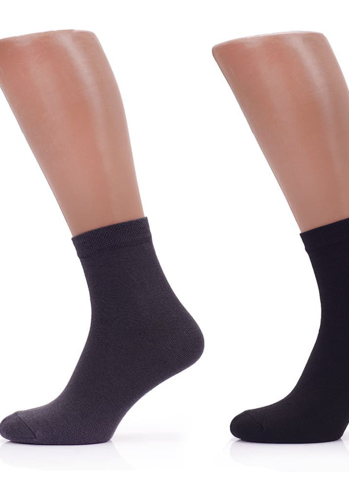 Шкарпетки бавовняні Преміум 6 пар, Чорний/Сірий, класичні, 43-45 Rovix класична довжина (253189041)