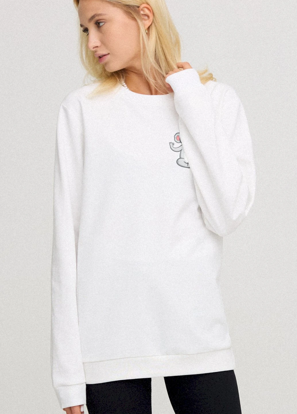 Білий свитшот женский oversize /no flis/ YAPPI (254658748)