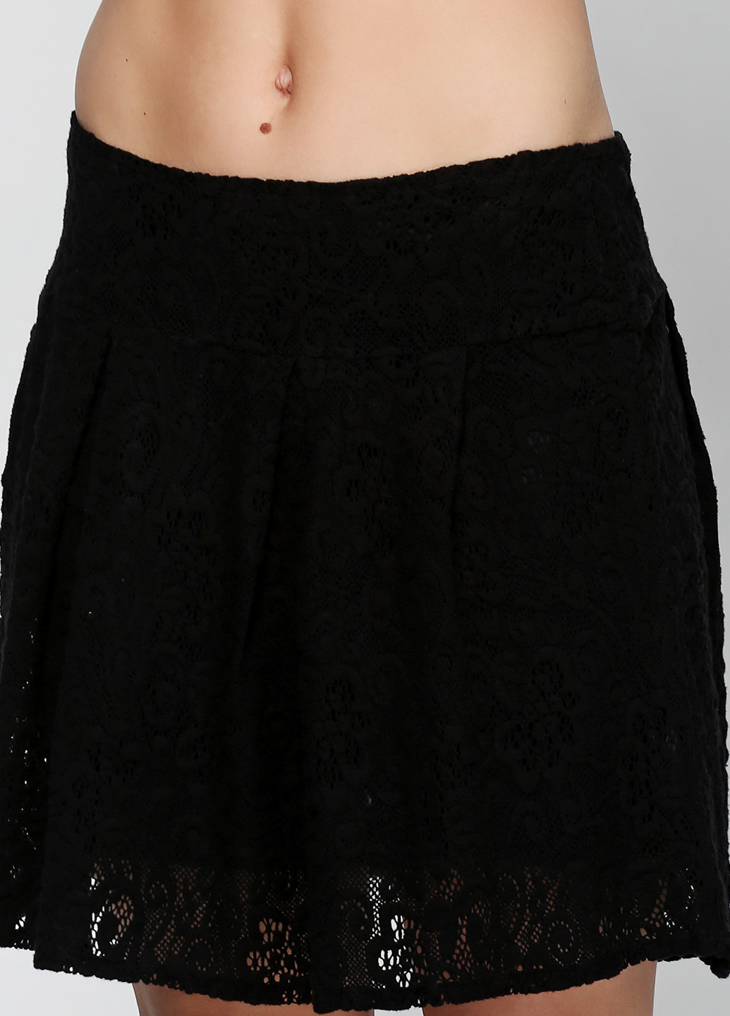 Черная кэжуал однотонная юбка Sassofono мини