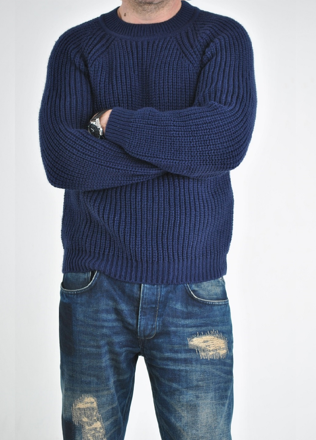 Темно-синій зимовий светр Berta Lucci