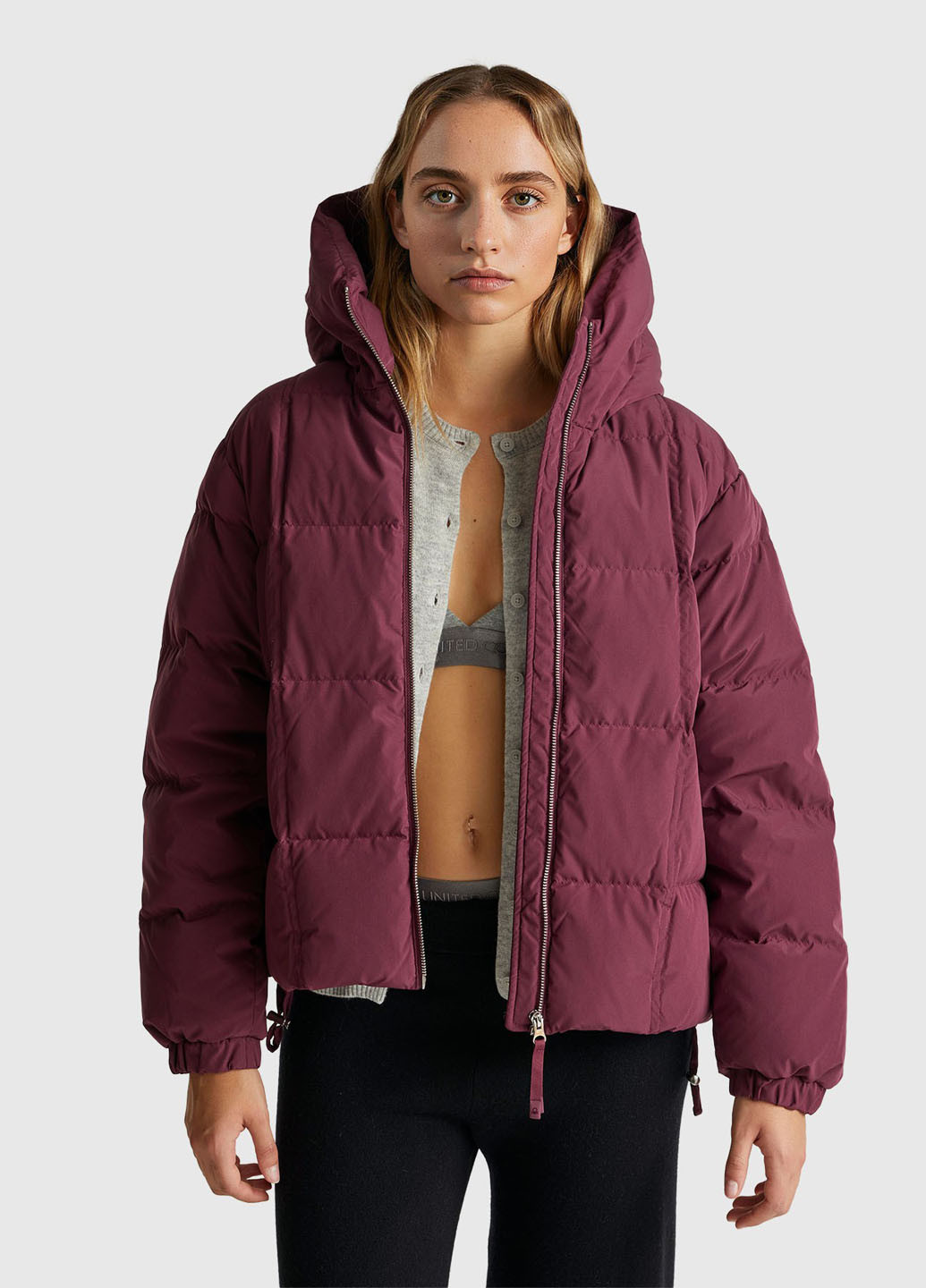 Світло-бордова демісезонна куртка United Colors of Benetton