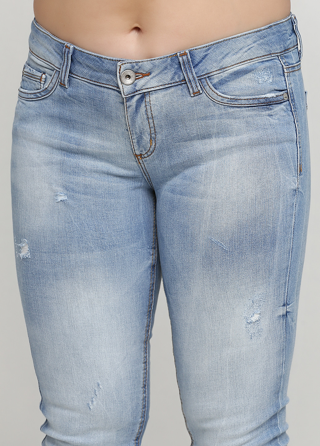 Голубые демисезонные скинни джинсы Tom Tailor