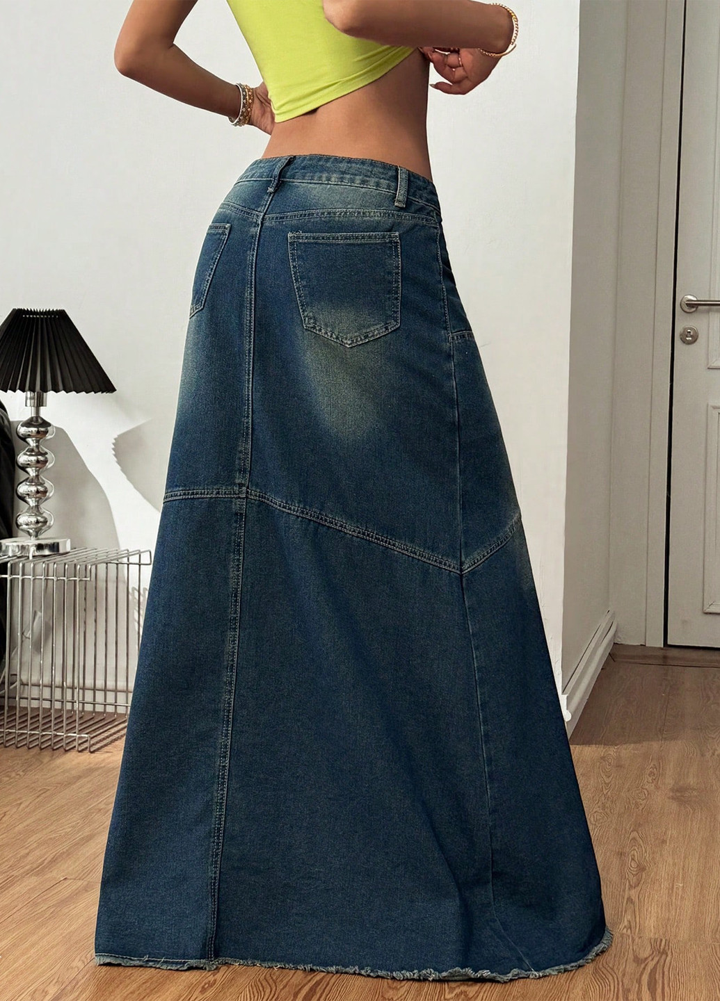 Синяя джинсовая варенка юбка SHEIN годе