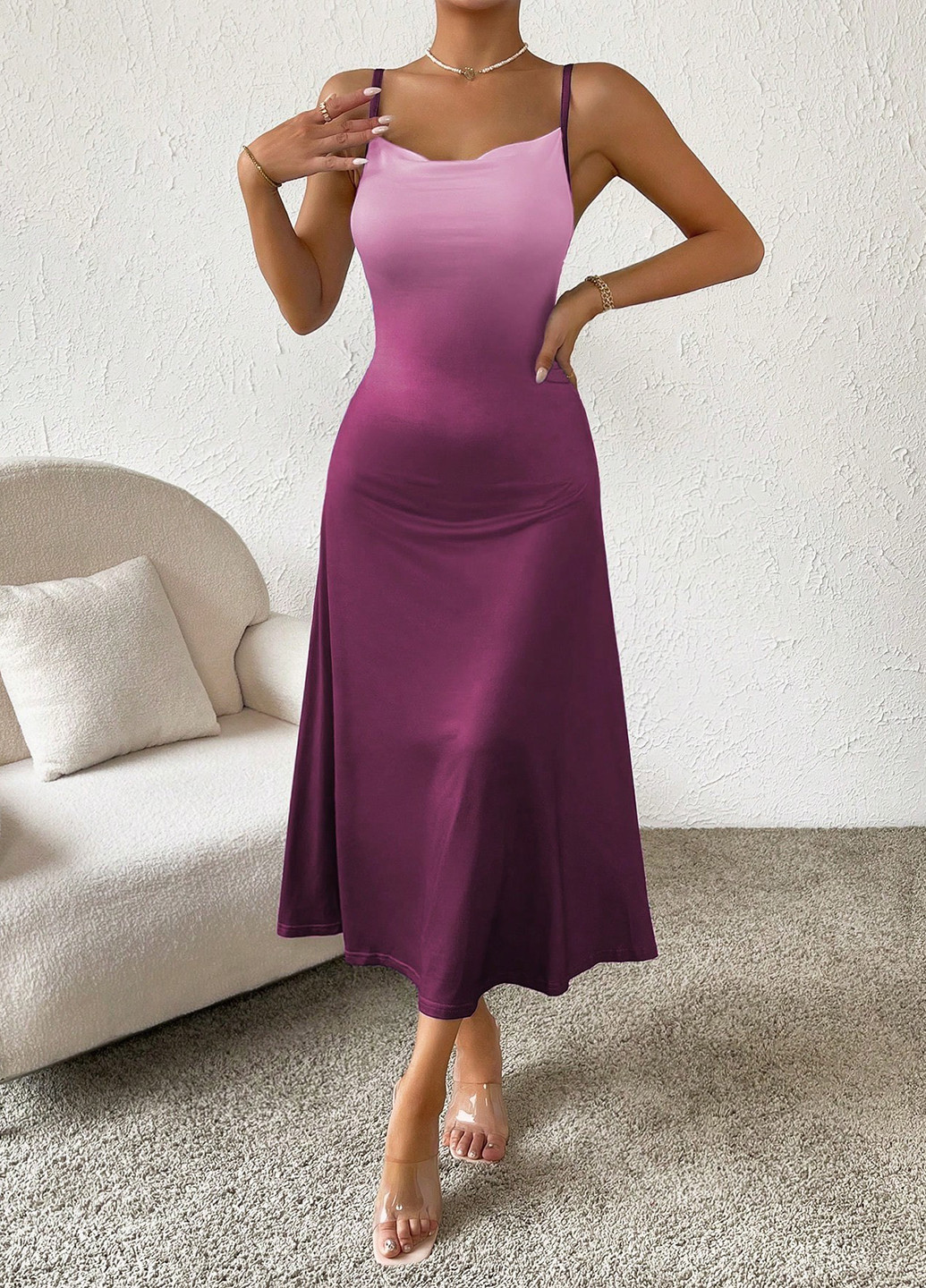 Комбінована кежуал сукня сукня-комбінація, сукня-майка SHEIN з градієнтом