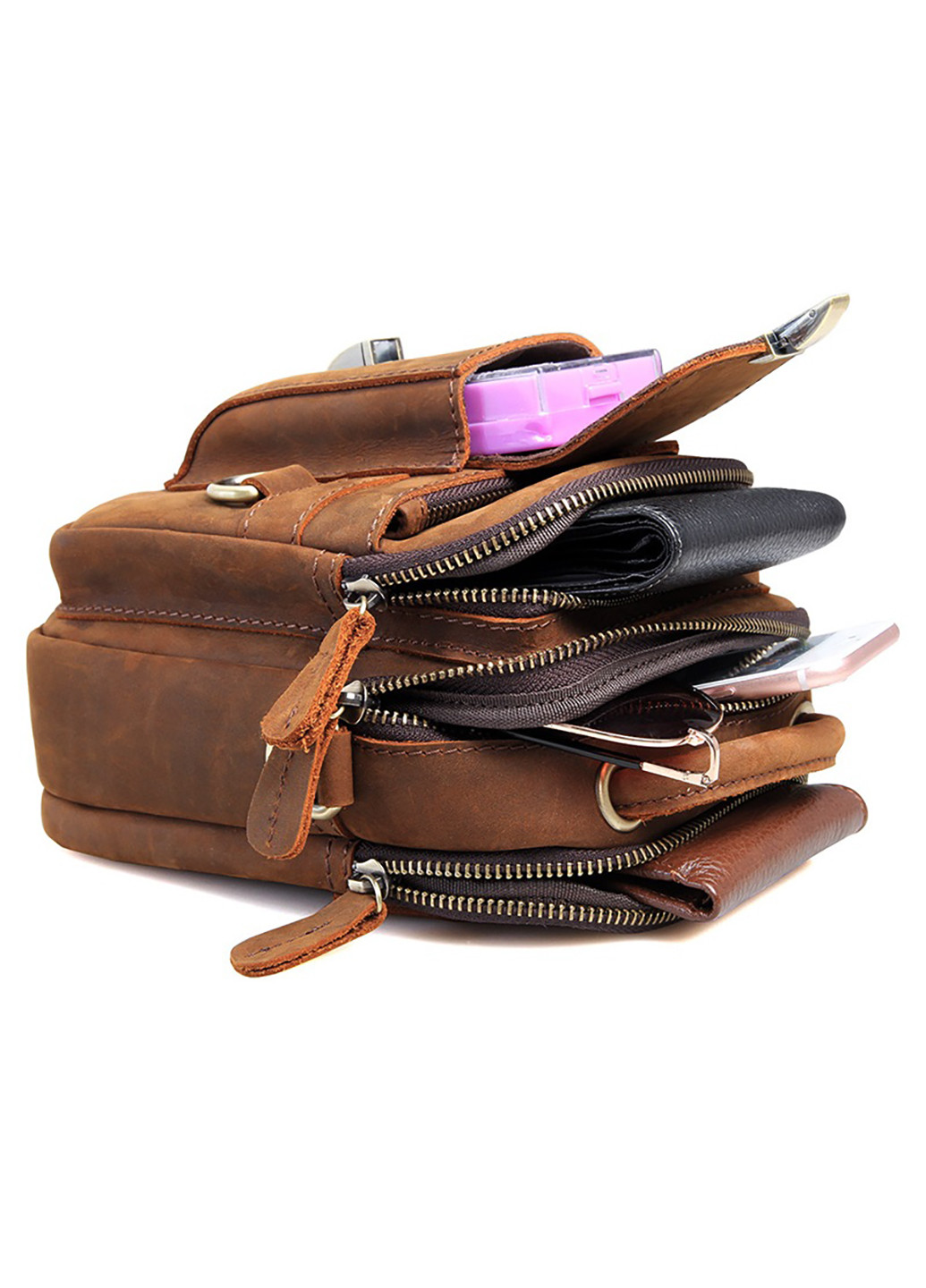 Чоловіча шкіряна сумка 15,5х20х6,5-11 см Vintage (252131602)