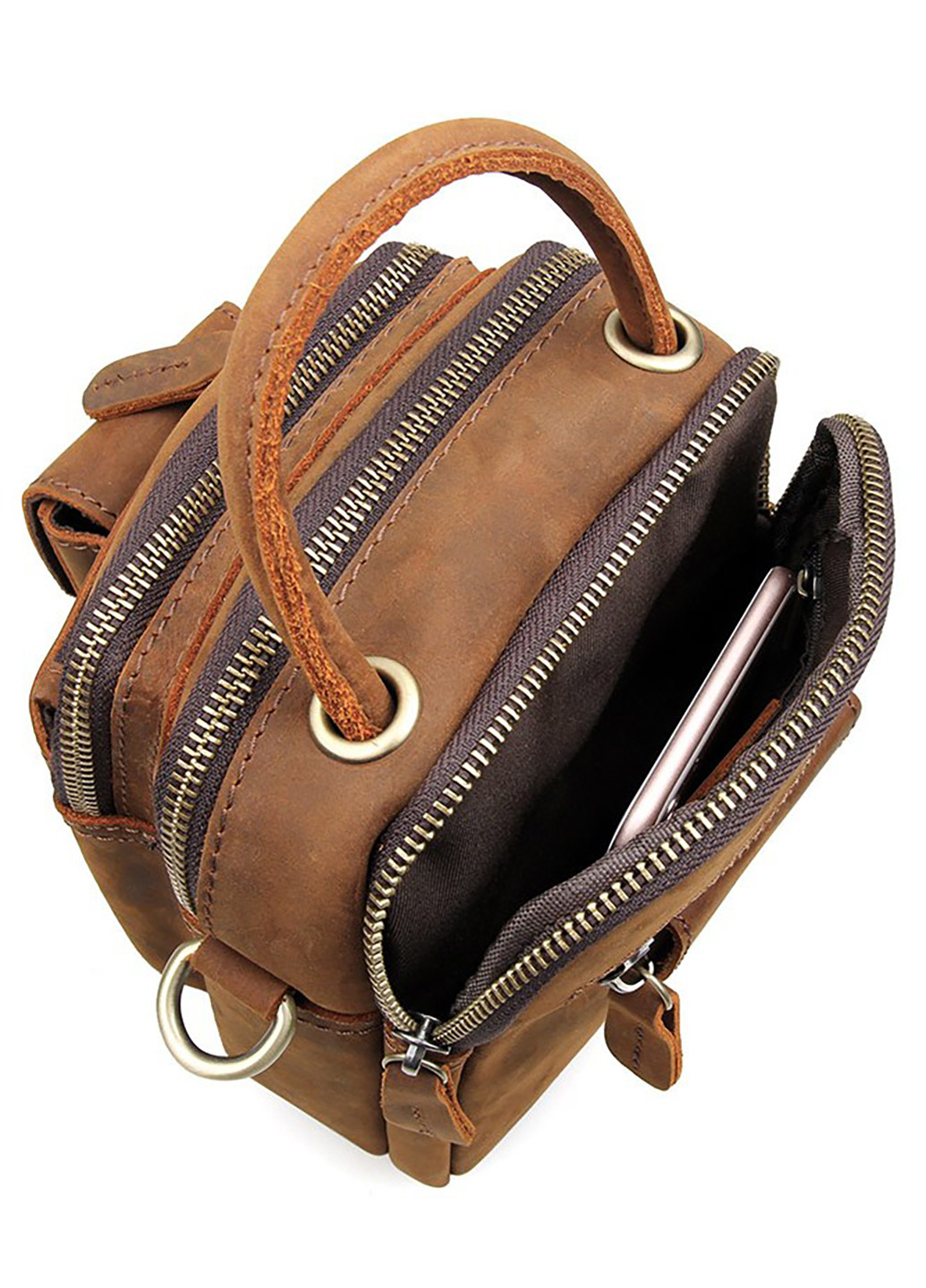 Чоловіча шкіряна сумка 15,5х20х6,5-11 см Vintage (252131602)