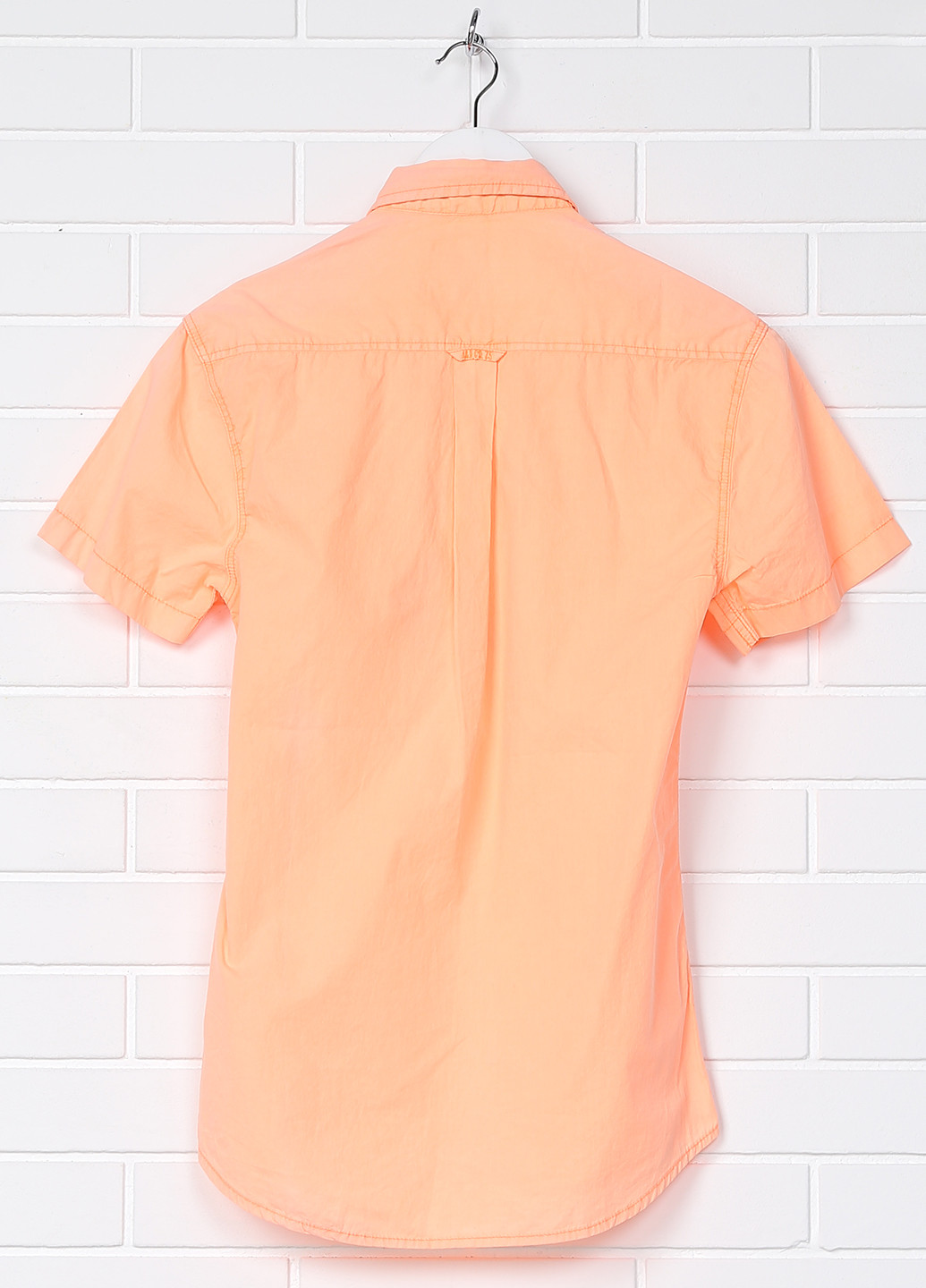 Оранжевая кэжуал рубашка однотонная Jack & Jones с коротким рукавом