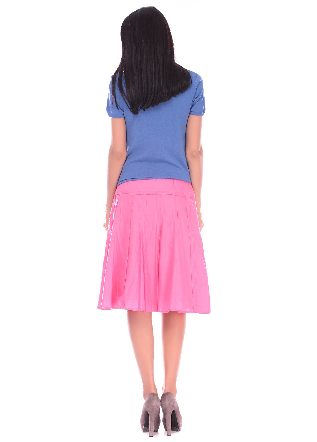 Розовая кэжуал однотонная юбка Steilmann клешированная