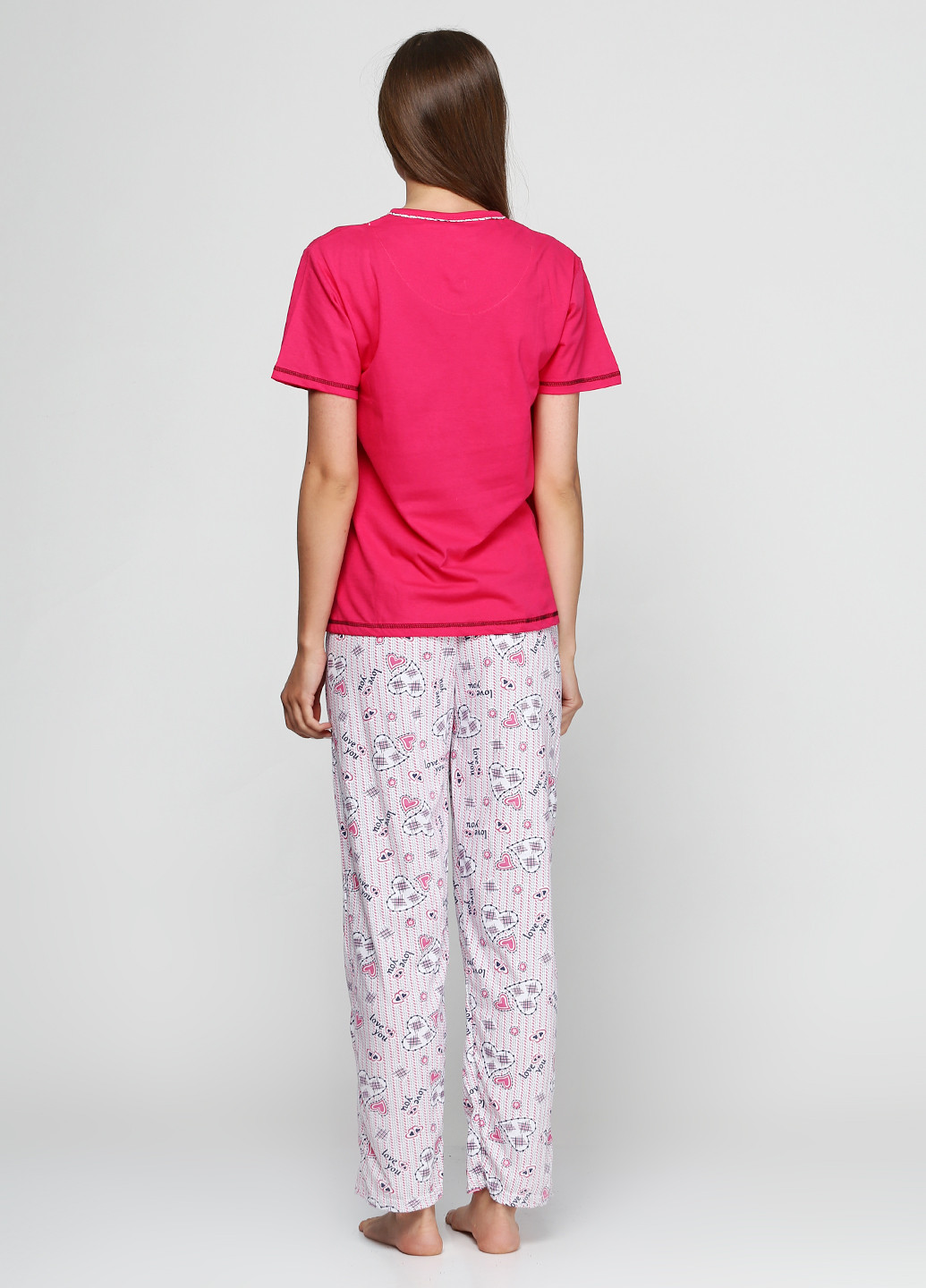 Малиновая всесезон пижама (футболка, брюки) Adalya