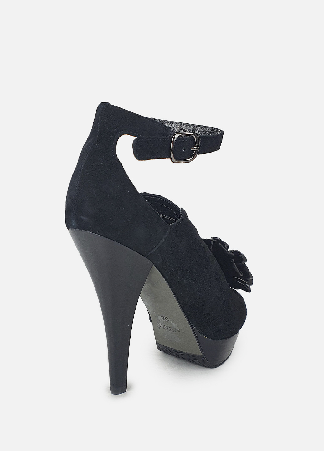 Basile Туфлі жіночі з ремінцем чорні шкіряні чорний з натуральна замша, — демісезон (252654873)