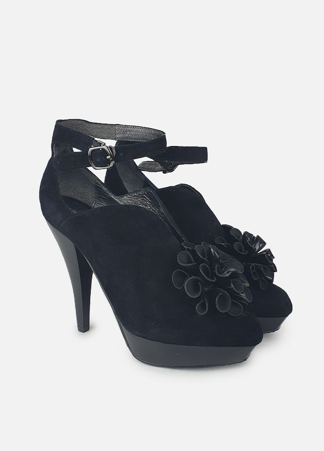 Basile Туфлі жіночі з ремінцем чорні шкіряні чорний з натуральна замша, — демісезон (252654873)