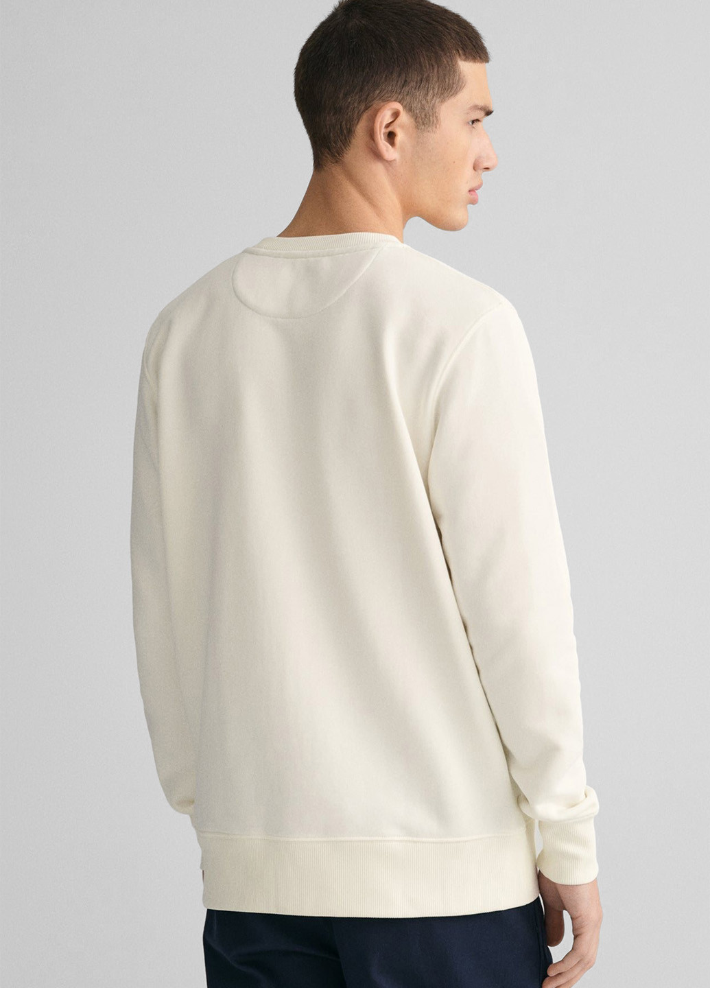 Белый свитшот Gant логотип без декора (347656332)