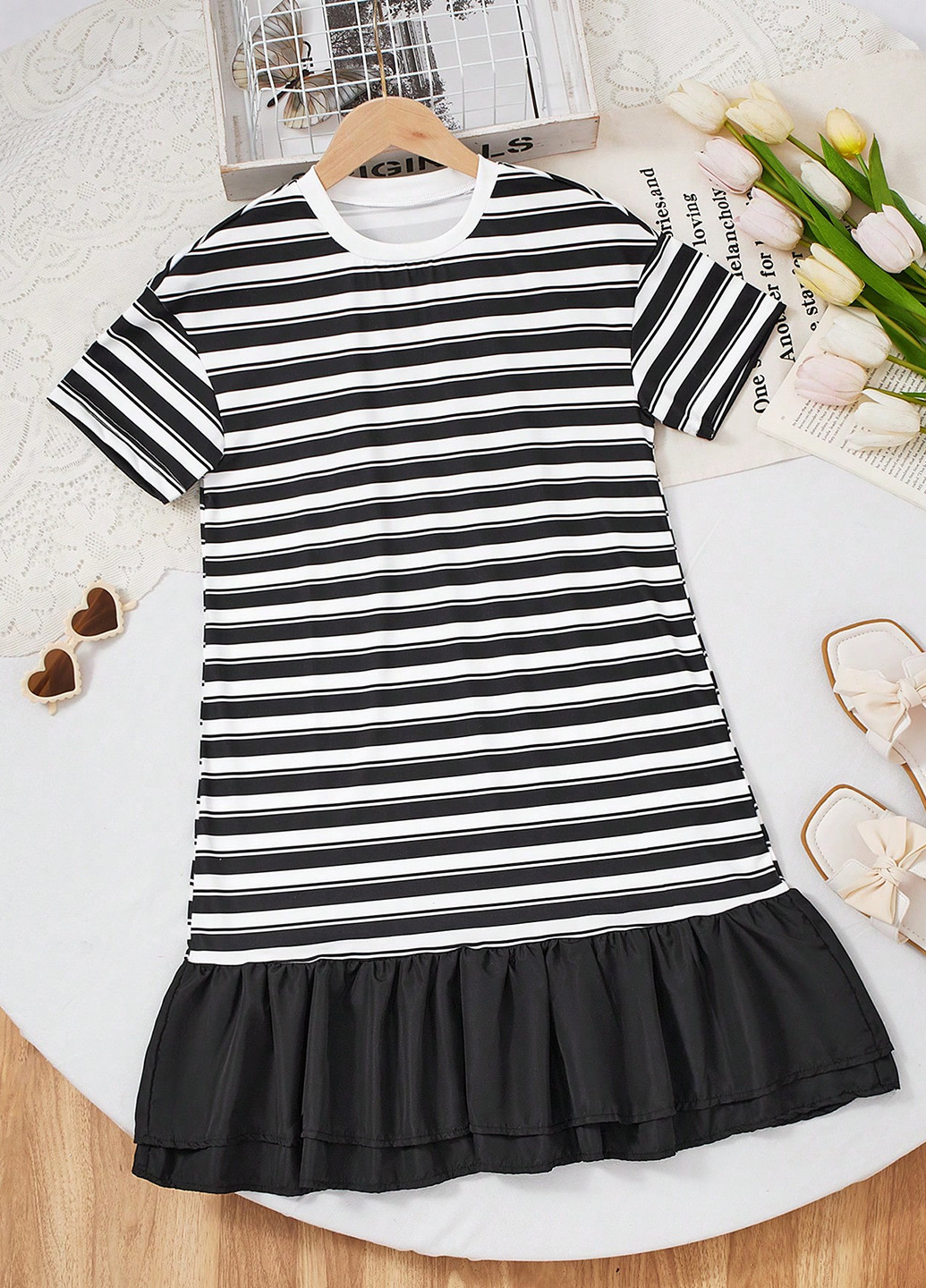 Чорно-біла сукня SHEIN (365440309)