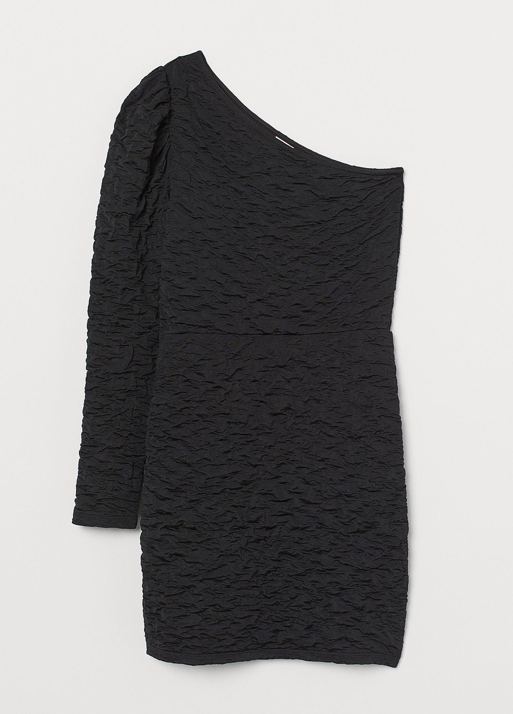 Черное коктейльное, кэжуал платье на одно плечо H&M однотонное