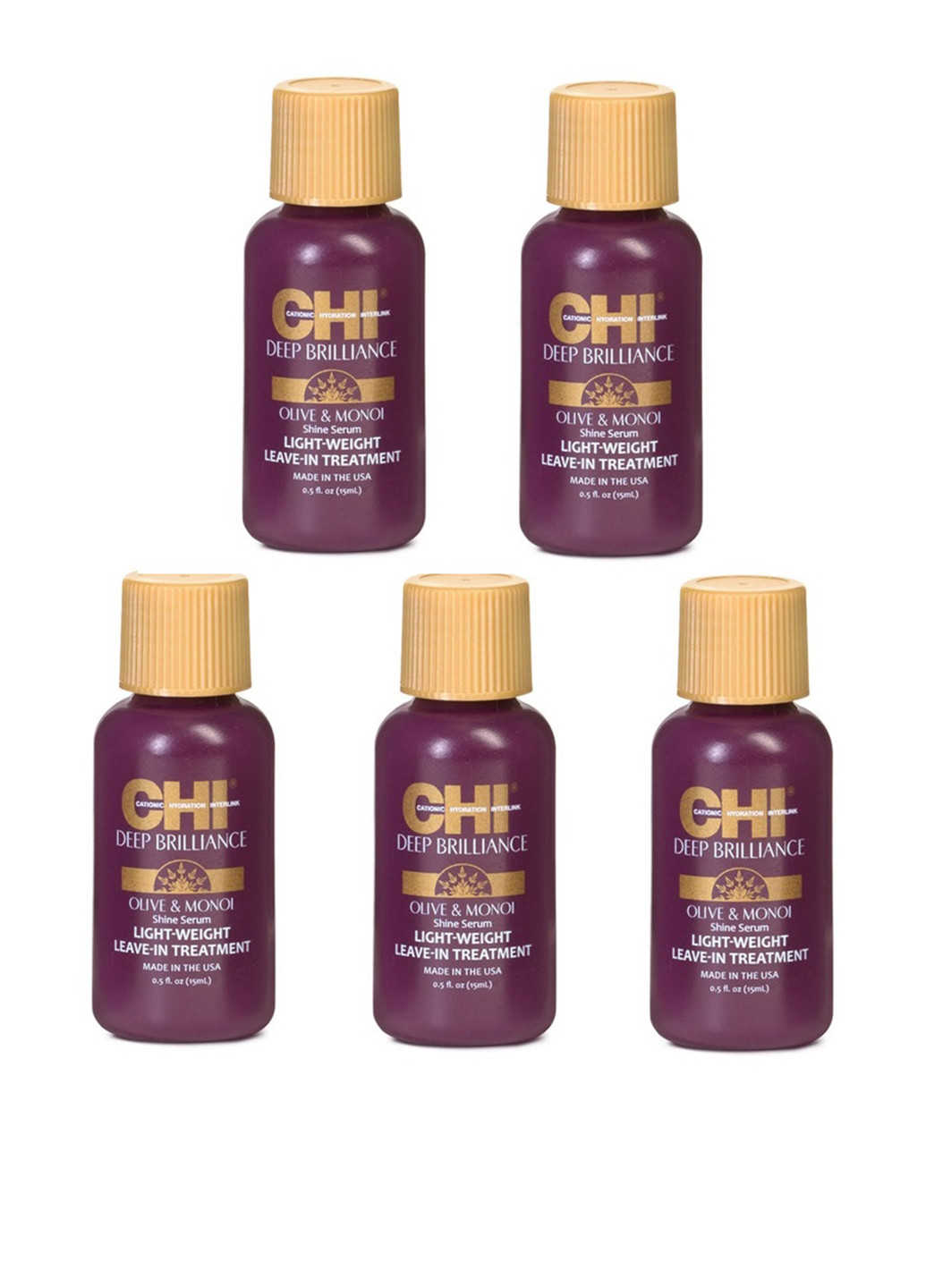 Сыворотка для волос Deep Brilliance Olive & Monoi Shine Serum несмываемая (5 шт.), 15 мл CHI (37275610)