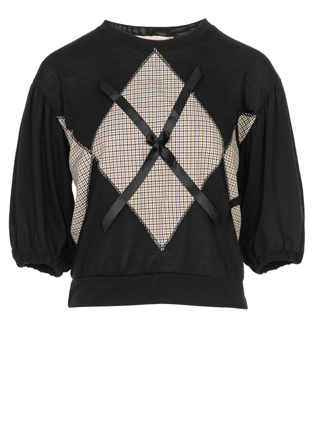 Чорний демісезонний жіночий вкорочений светр джемпер Rinascimento