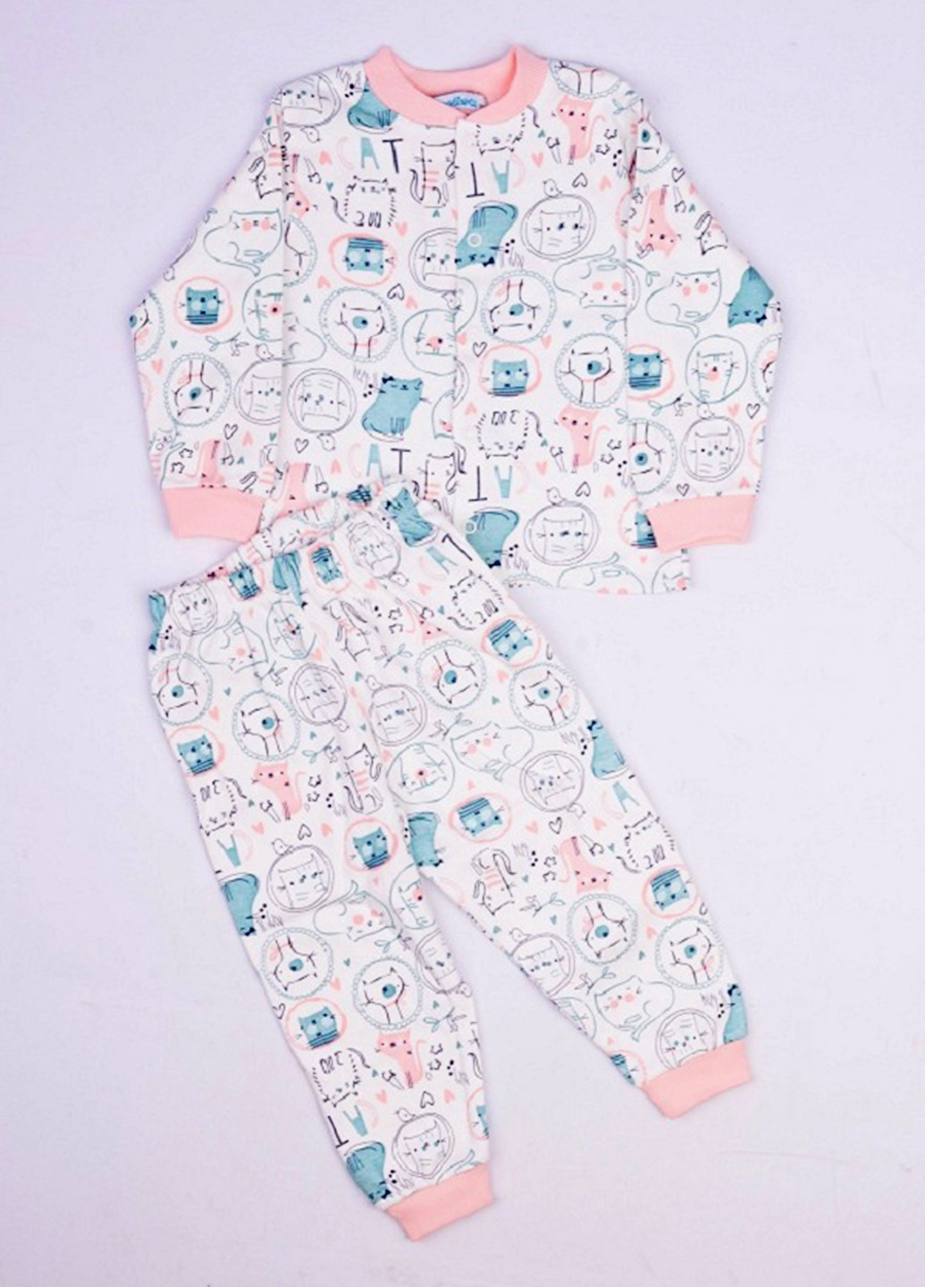 Персиковая всесезон пижама (кофта, брюки) Meli-sa