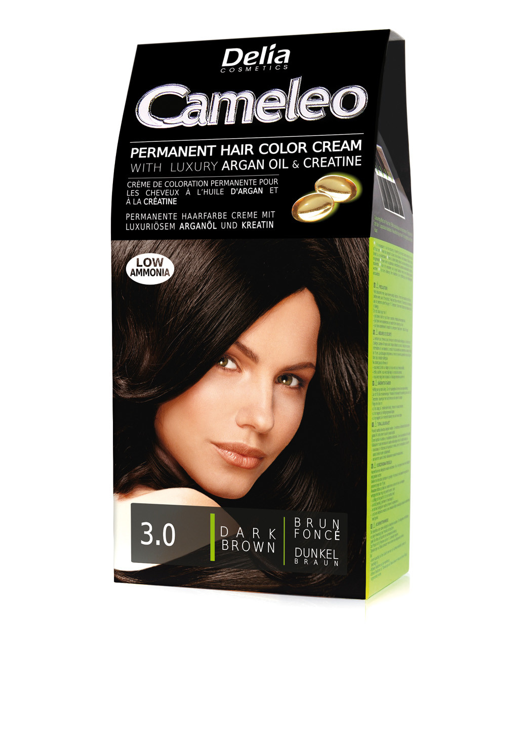 Фарба для волосся з маслом Аргана №3.0 (темно-коричневий) Delia Cosmetics (26920240)