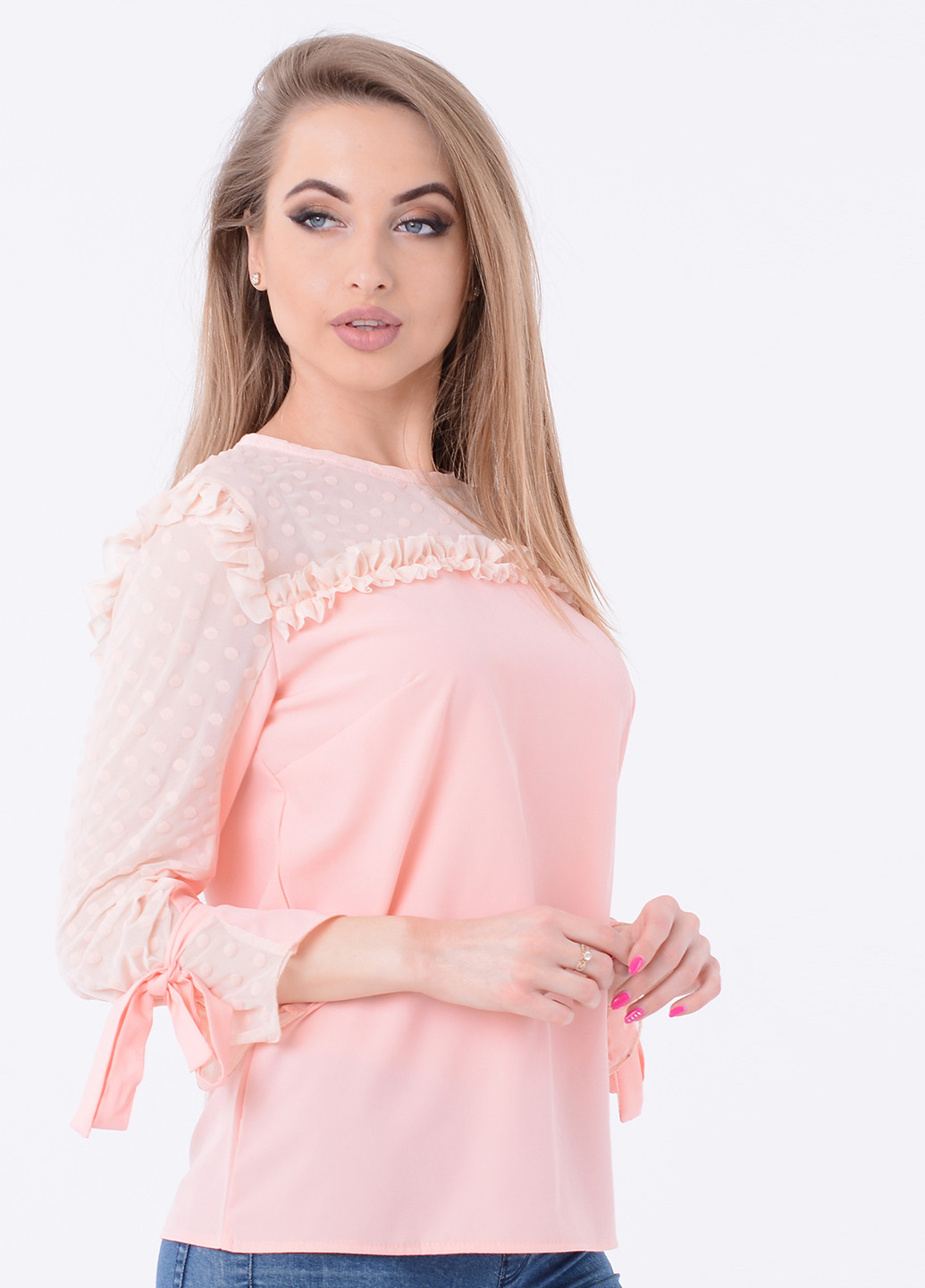 Персиковая демисезонная блуза Santali