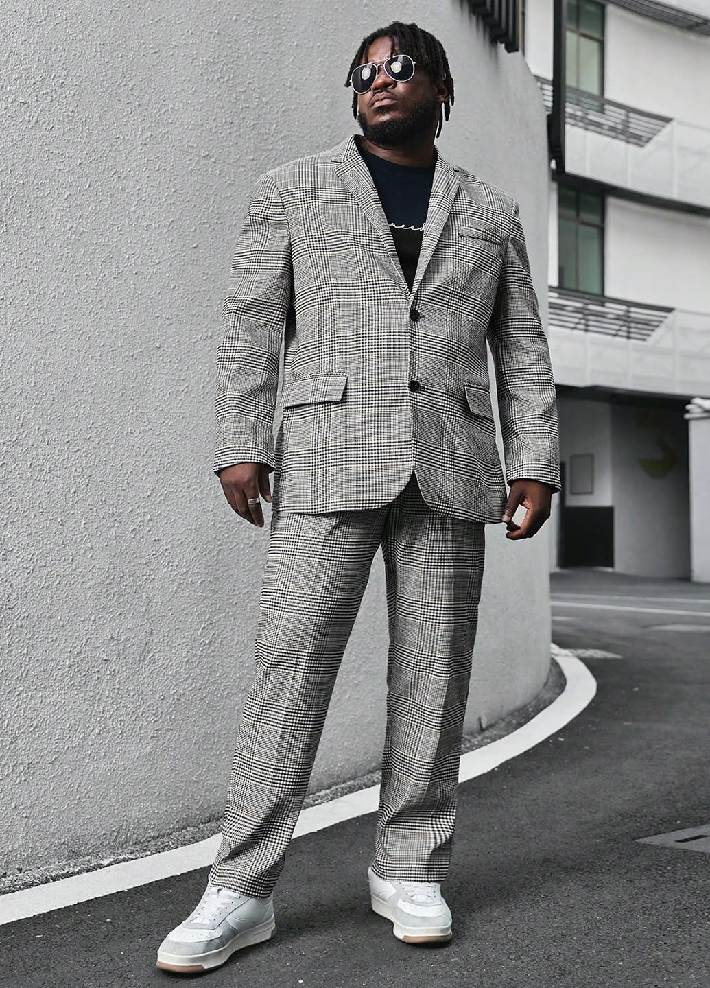 Сірий демісезонний костюм (піджак, штани) брючний SHEIN