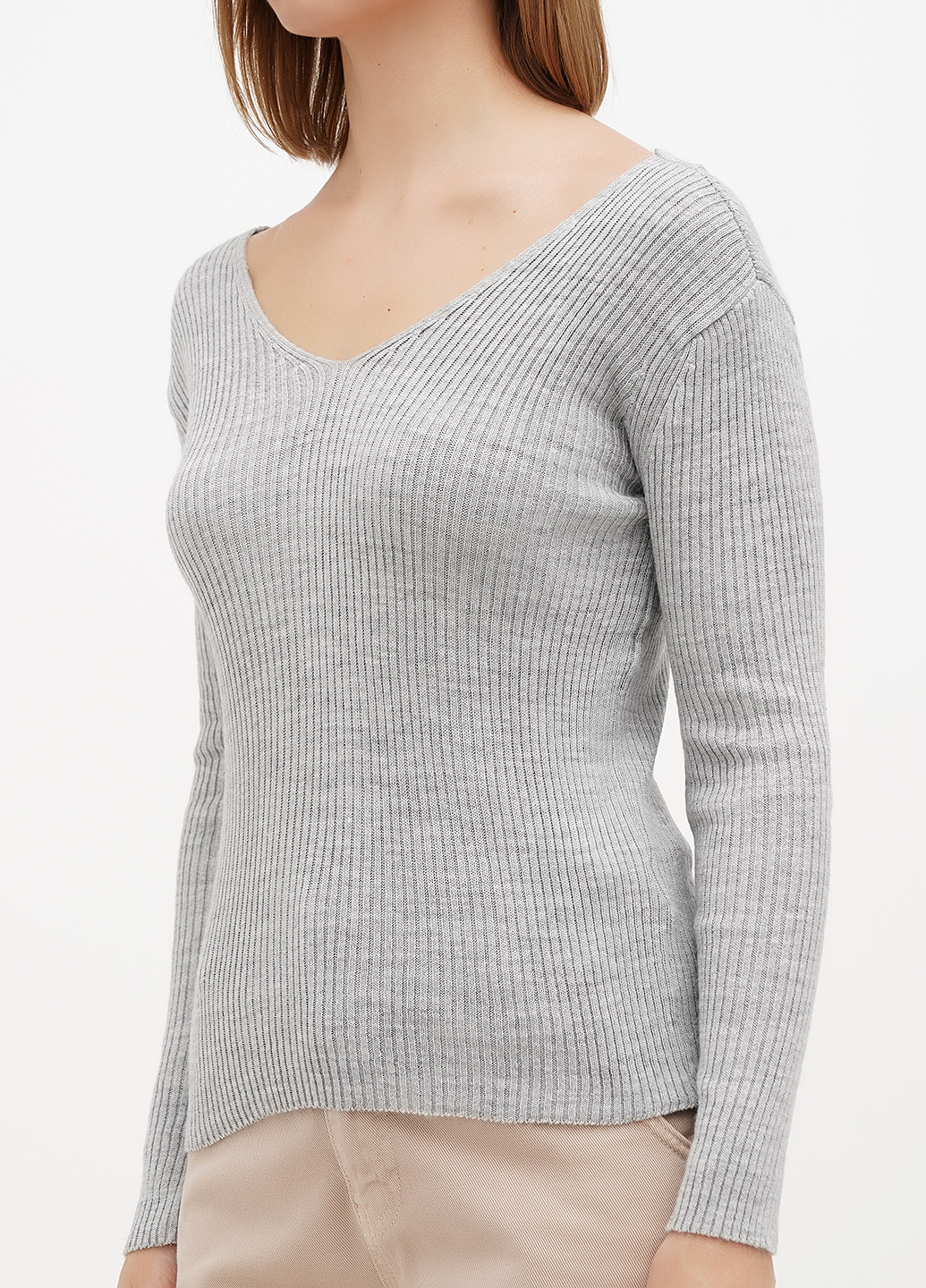 Серый демисезонный пуловер пуловер Sassofono