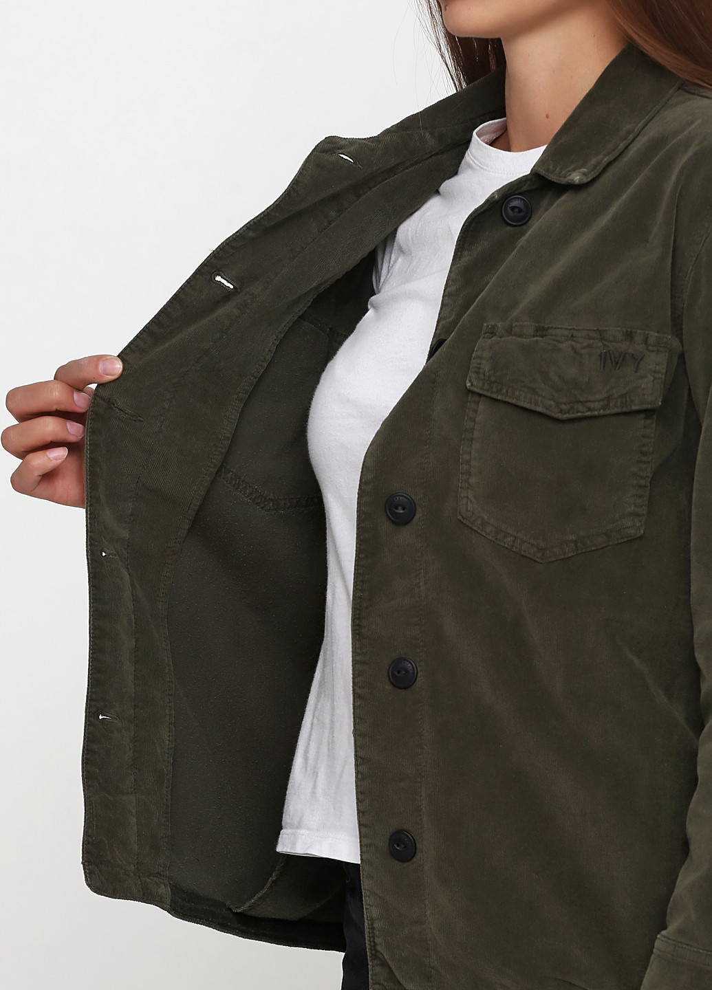 Хаки женский жакет IVY однотонный - демисезонный