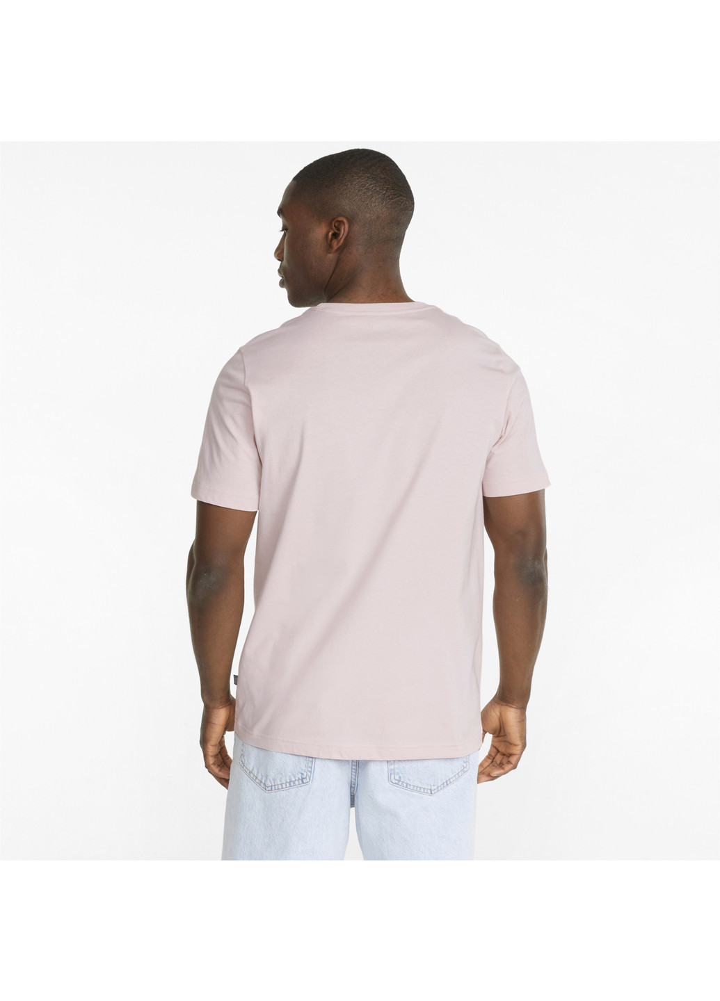 Рожева футболка essentials+ 2 colour logo men's tee Puma