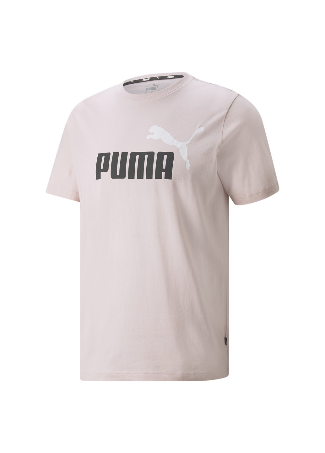 Розовая футболка essentials+ 2 colour logo men's tee Puma