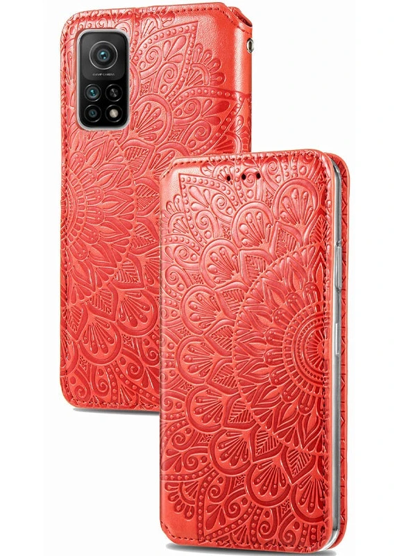 Кожаный чехол книжка Mandala (PU) для Xiaomi Mi 10T / Mi 10T Pro Красный (is_00000041398_2) Getman (237835085)