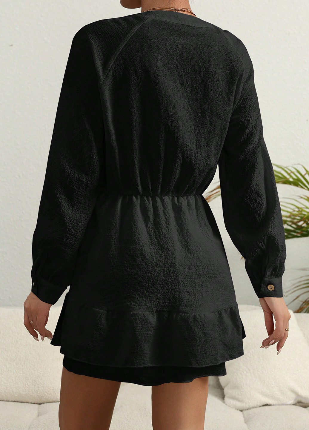 Чорна святковий, вечірня, кежуал сукня кльош, а-силует SHEIN однотонна