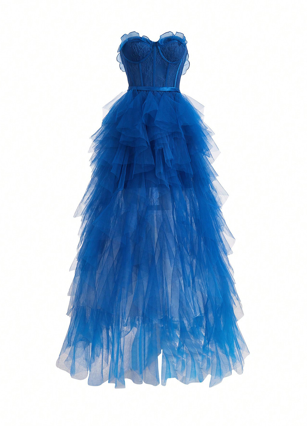 Індиго святковий, вечірня сукня зі шлейфом, з корсетом, з відкритою спиною, з відкритими плечима SHEIN однотонна