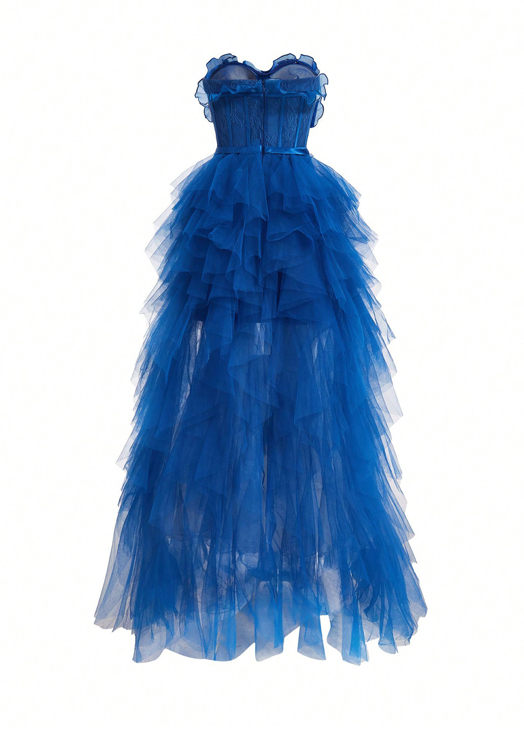 Індиго святковий, вечірня сукня зі шлейфом, з корсетом, з відкритою спиною, з відкритими плечима SHEIN однотонна